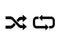 Repeat and shuffle icon using technology devices