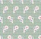 Repeat symmetrical botanical pattern. Horizontal rows of flowers with stems and leaves on gingham background. Seamless geometric p