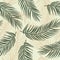 Repeat tropical palm leaves vector pattern. Botanical elements over waves