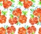 Repeatable floral motif for fabric or wrapping paper.