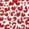 Repeatable red leopard print pattern or print