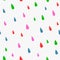 Repeated colorful rain drops. Cute seamless pattern with bright raindrops.