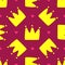 Repeated crowns and hearts. Cute seamless pattern for children.