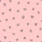 Repeated crowns and hearts drawn by hand. Cute seamless pattern for girls.