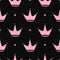 Repeated crowns and stars. Girly seamless pattern.