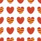 Repeated cute hearts. Romantic seamless pattern.