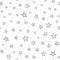 Repeated double contours of stars. Festive seamless pattern.