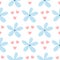 Repeated hearts and flowers drawn by hand. Simple floral seamless pattern. Cute print for girls.