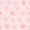 Repeated rounded spots. Seamless pattern with irregular polka dots. Simple girlish print.