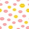 Repeated silhouettes of female lips. Cute seamless pattern.