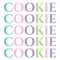Repeating Colorful Cookies text art words
