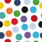 Repeating dot pattern with multicoloured circles