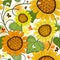 Repeating floral white summer pattern