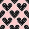 Repeating heart with dots. Cute seamless pattern.