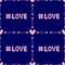 Repeating hearts with arrows and hashtag Love. Romantic seamless pattern.