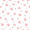 Repeating hearts and stars drawn by hand. Cute romantic seamless pattern.