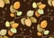 Repeating pattern with swirling autumn leaves