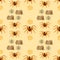 Repeating Pattern Of A Wolf Spider And Abstract Shapes