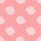Repeating pink spots painted rough brush. Seamless pattern.