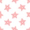 Repeating stars drawn by hand with rough brush. Girlish seamless pattern.