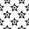 Repeating stars drawn by hand with rough brush. Seamless pattern. Grunge, sketch, graffiti, watercolor.