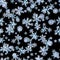 Repeating winter pattern with snowflakes on black night background. Watercolor