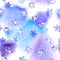 Repeating winter pattern with snowflakes on blotch watercolour