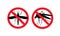 Repellent mosquito stop sign icon. Malaria pest insect anti mosquito warning symbol