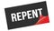 REPENT text on black red sticker stamp