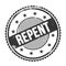 REPENT text written on black grungy round stamp