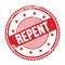 REPENT text written on red grungy round stamp