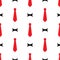 Repetitive men`s bow ties and neckties. Stylish seamless pattern. Vector illustration.