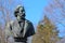 Repino, Russia-April 17, 2021: a monument of Ilya Yefimovich Repin, Russian famous painter, teacher, professor, full member of the