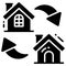 replacement house trendy icon, flat style isolated on white background. Symbol for your web site design, logo, app, UI