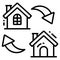 replacement house trendy icon, line style isolated on white background. Symbol for your web site design, logo, app, UI