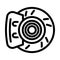 replacing brake discs line icon vector illustration