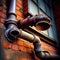 replacing old metal pipes with new ones replacement of downpipes in the city