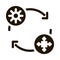 replacing summer tires with winter tires icon Vector Glyph Illustration