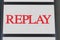 replay logo and red sign text front of jeans fashion store Italian design