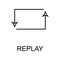 replay sign icon. Element of simple music icon for mobile concept and web apps. Thin line replay sign icon can be used for web and