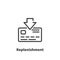 Replenishment of bank card account icon.