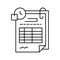 replenishment order worksheet line icon vector illustration
