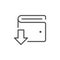 Replenishment of wallet line outline icon