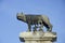 Replica of 11â€“12th century Capitoline Wolf statue with Romulus and Remus. Italian: