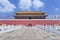 Replica of Forbidden City with walkway and entrance, Hengdian, China