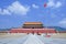 Replica of Forbidden City with walkway and mountain ridge, Hengdian, China