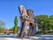 Replica of legendary wooden trojan horse of troy at Troy National Park Turkey