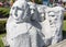 Replica of Mount Rushmore- sculptures of USA presidents Dakota, Miniature Park, Inwald, Poland