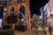 Replica of New York, Brooklyn Bridge at Las Vegas Boulevard in city during night