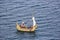 replica of old incan bamboo and reed ship named NTI WATA in Puno, Peru